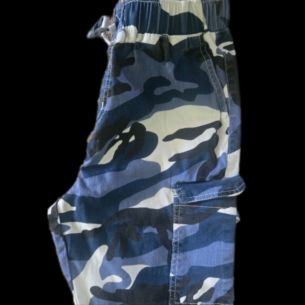 Almost Famous Camo Cargo‎ Pants Womens Medium Blue Urban Tapered Cotton Blend - Picture 6 of 7